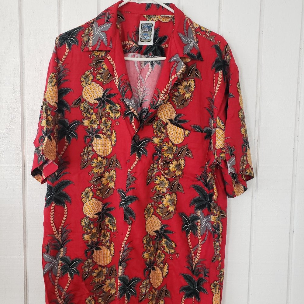 Ocean Current Pineapple Hawaiian Shirt - Large
